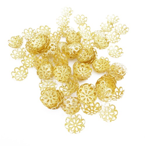 Perlenkappen aus Metall 12 mm Farbe Gold 100 Spacer Perlen nenad-design AN438 - Bild 5 von 6