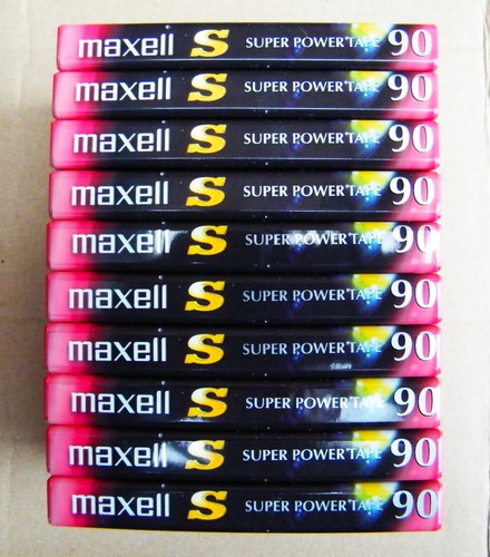 Lot de 10 Cassettes Audio Maxell S Super Power Tape 90 Position Normal Neuf - Imagen 2 de 5