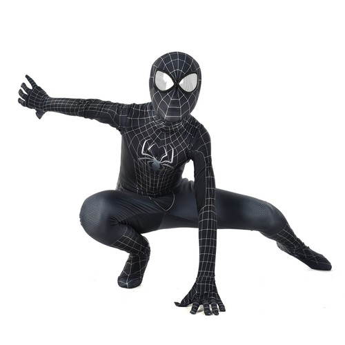 The Amazing Spider-Man Black Spiderman Costume Cosplay Jumpsuit Halloween Outfit - Picture 9 of 12