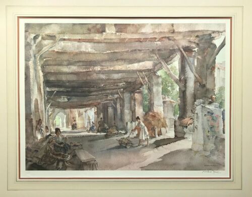 Russell Flint Gossip After Market Perigord framed Signed Limited Edition 1968 - Picture 3 of 6