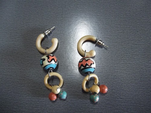 1 par de aretes antiguos estilo hombre de las cavernas/acrílico de 2 pulgadas - Imagen 7 de 7
