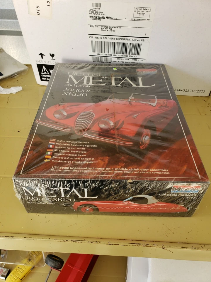 Monogram Jaguar K120 Model Kit 1:24 Scale DieCast Metal Plastic Parts Sealed Box - Image 2 of 4
