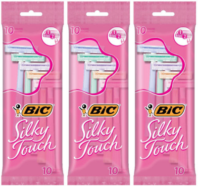 3 BiC Silky Touch Twin Blade Women's Disposable Razors, 10 ct