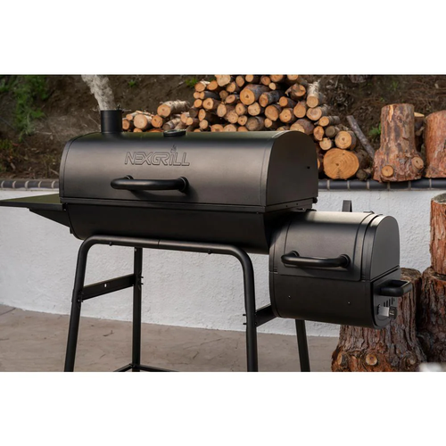Black Barrel Charcoal Grill/Smoker With Large Side Shelf Heavy Duty Steel 29 in. - Picture 4 of 12
