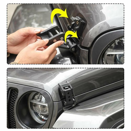 For Jeep Wrangler JK JL JT 2018-2020 Accessories Hood Latch Locking Catch Buckle - Picture 7 of 7
