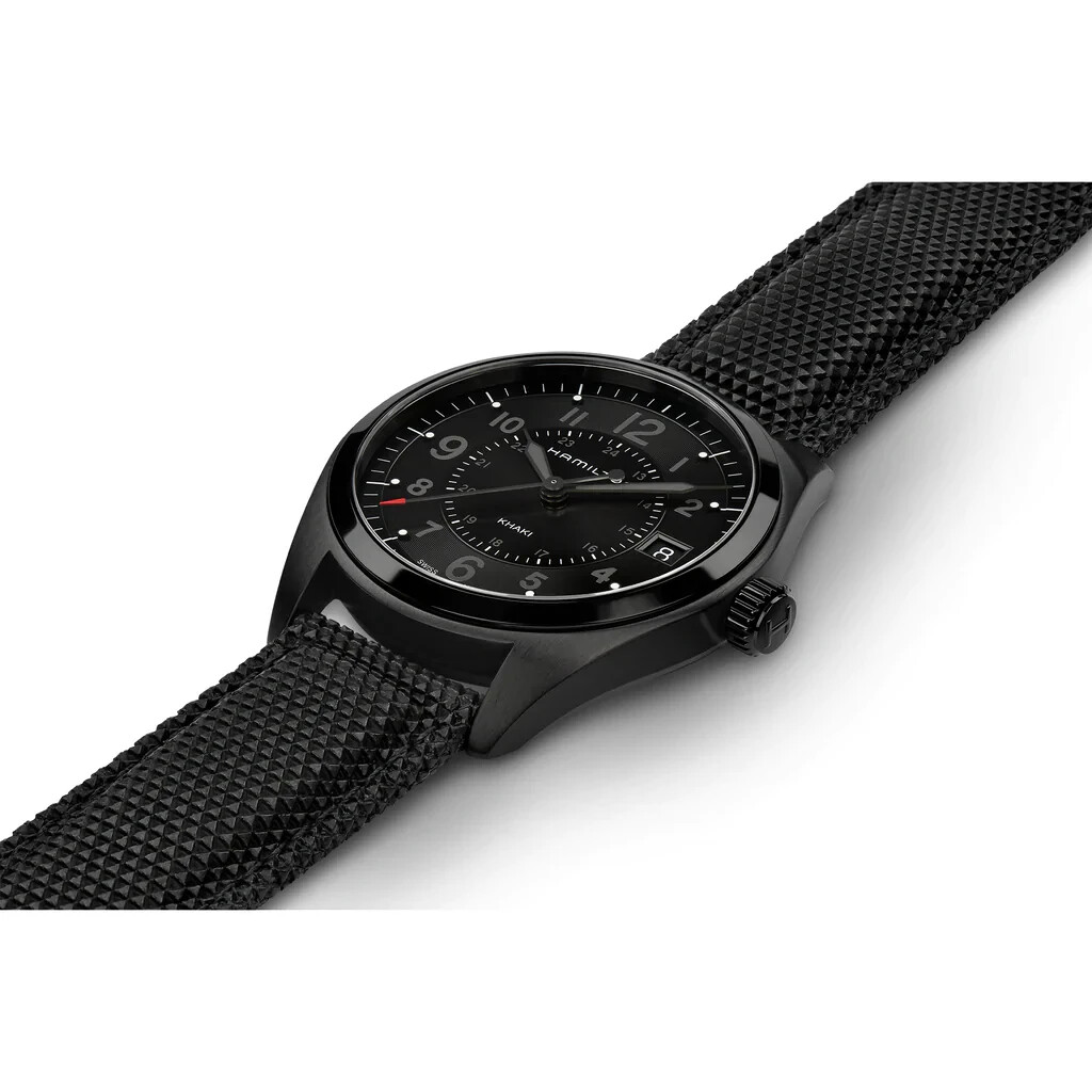 HAMILTON Khaki 腕時計 ブラック H68401735 新しくなったカーキフィールドクオーツ オール