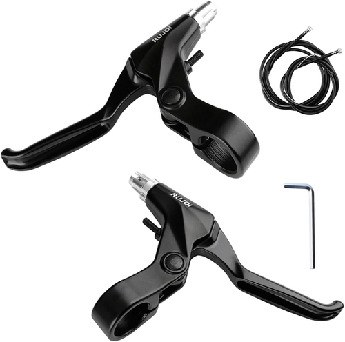 Bike Brake Lever Set,1 Pair Aluminum Alloy Bicycle Brake Handle with 2 Set Bike - Picture 8 of 12