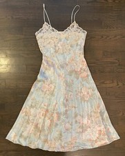 VTG Victoria Secret Gold Label Night Gown Slip Dress Floral Lace