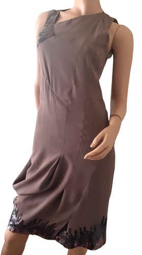 DIOR Embellished Taupe Asymmetric Sequined Dress (retail £5,500) - Picture 9 of 12