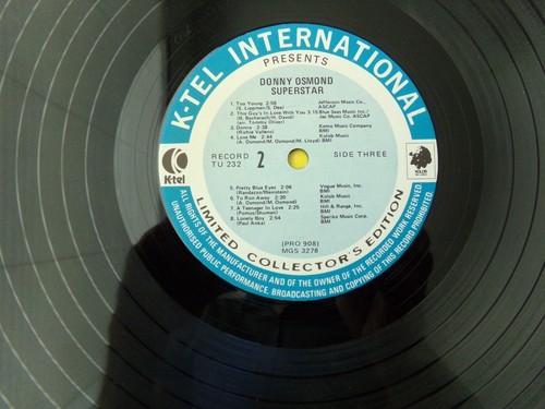 Donny Osmond Superstar 2 Album Set with Poster 33rpm K-Tel Records Collectible - Picture 10 of 12
