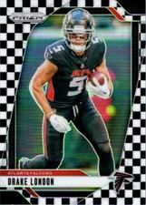 Drake London 2024 Prizm Black White Checkered Base #12 - Falcons