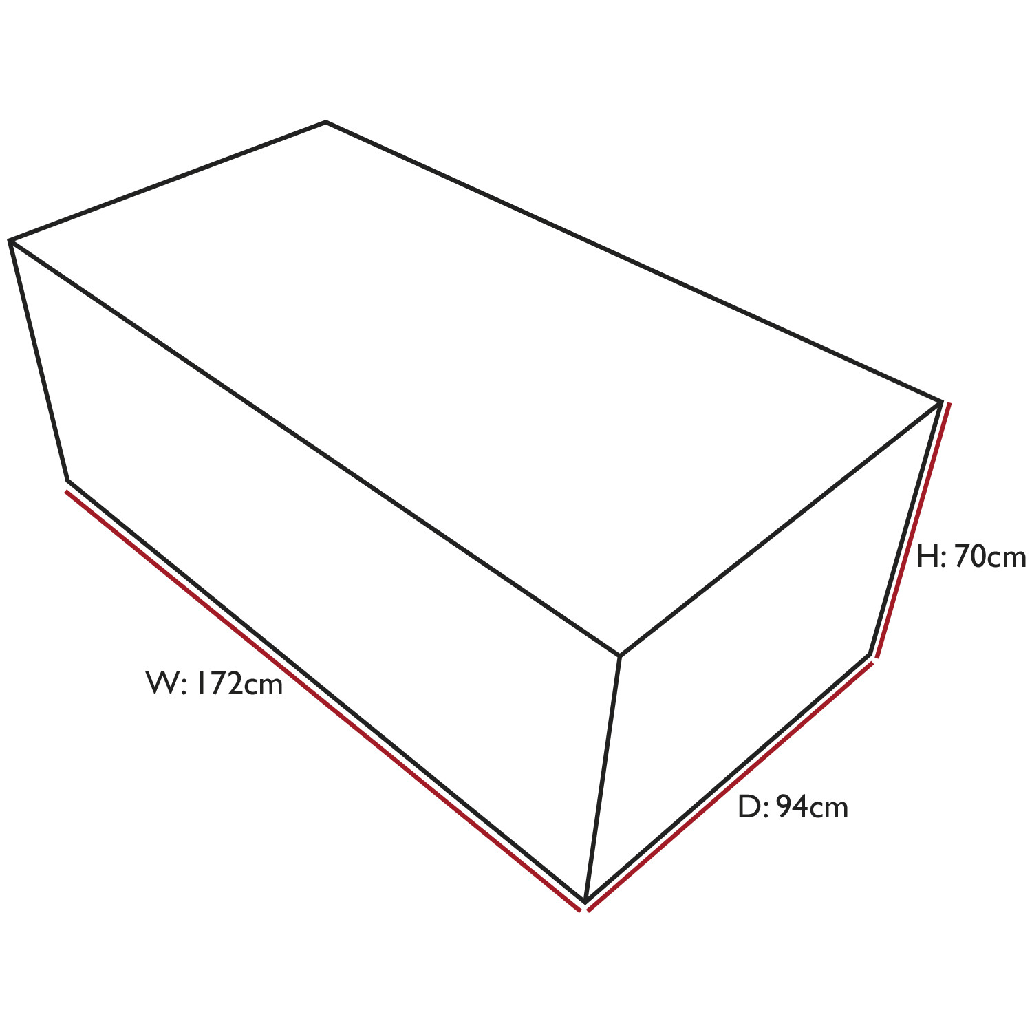 Woodside 6 Seater Rectangular Garden Patio Table Cover Furniture