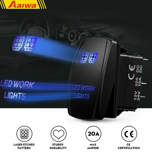 Waterproof LED WORK LIGHTS Rocker Switch Blade Fuse + Relay Wiring Harness Kit - Picture 7 of 10