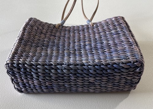 Sun N Sand Straw Hand Bag Tote Purse Light Purple Lilac Fall Parm Trees Small - Picture 4 of 13