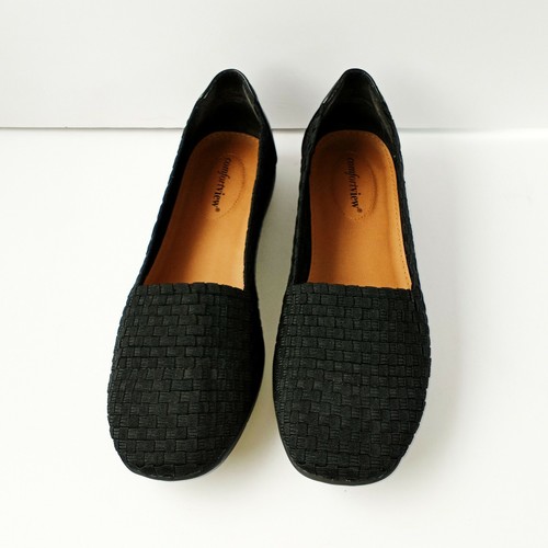 Comfort View Bethany Black Fabric & Leather Slip-On Loafers 26388 Women 10W B#1 - Picture 10 of 11