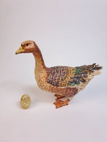 Jay Strongwater Tuscany 034 Goldie 034 Goose Figurine W Pave Golden Egg Retail 1950 Ebay