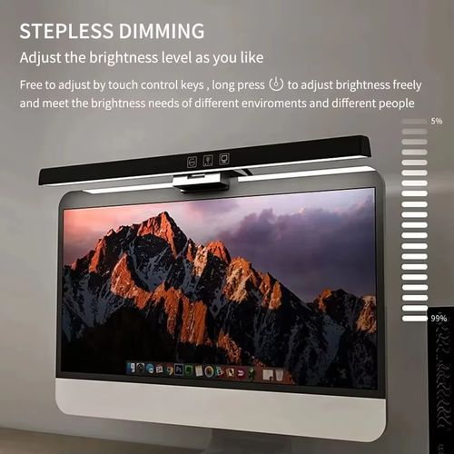 LED Desk Lamp Monitor Light Bar – Dimmable Screen Light, USB Powered for Office - Afbeelding 3 van 14