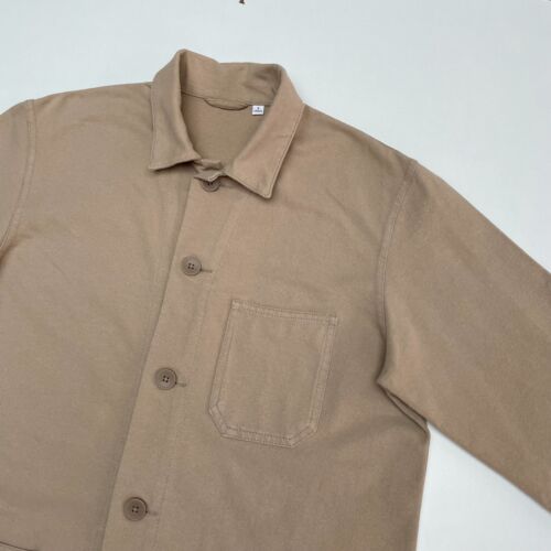 UNIQLO Men's Overshirt SMALL Beige Chore Jacket Shacket Utility Shirt Oi Polloi - Picture 7 of 13