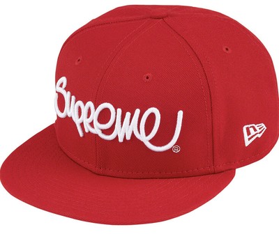 Supreme Handstyle New Era Hat Red Size 7 3 8 Ss22 Week 12 Authentic Sticker Ebay