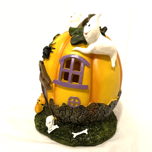 Halloween Jack Lantern Pumpkin & Ghosts LED Resin Statue Decoration, Fall Garden - Picture 2 of 7
