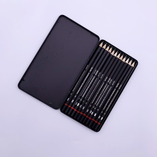 12Pcs Sketch Pencils Drawing Graphite Charcoal Giaded Pencil - Picture 7 of 9
