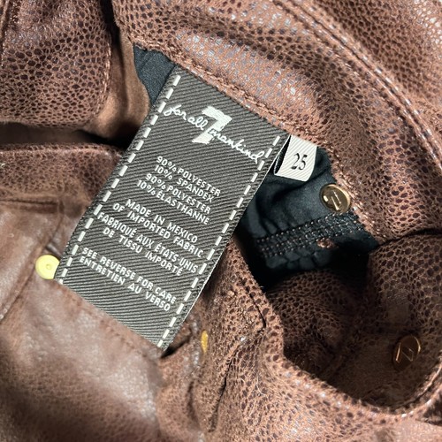 Pantalones de mezclilla ajustados recubiertos elásticos 7 For All Mankind para mujer talla 25 marrón - Imagen 4 de 17