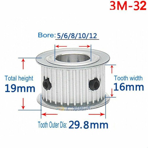 3M Timing Belt Pulley 12T-36T Pitch 3mm Tooth Width 15mm Synchronous Wheel Gear - Picture 15 of 17