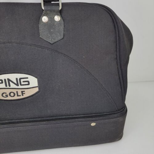 Vintage Ping Golf Gym Duffel Hard Bottom Shoe Bag 17" x 13" x 9" - Picture 4 of 7