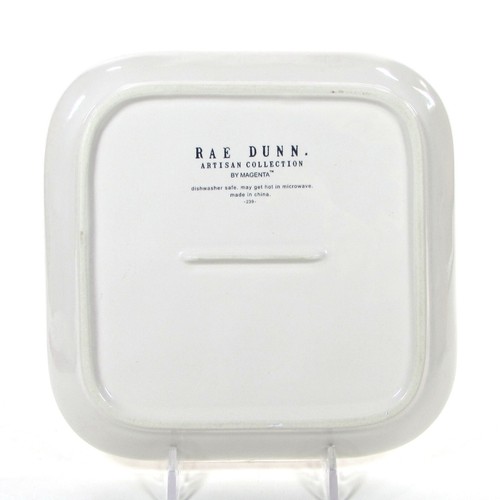 Rae Dunn HALLOWEEN - THE WITCH IS IN 7" Plate Square Purple Legs Magenta Mint - Picture 4 of 13