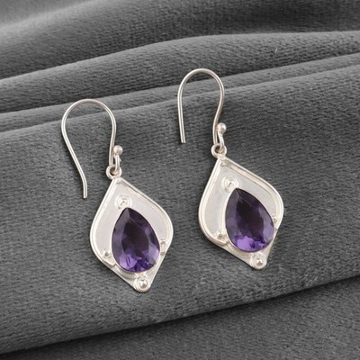 925 Sterling Silber Iolith Edelstein Valentinstag Neu Anhänger Hand Ohrringe