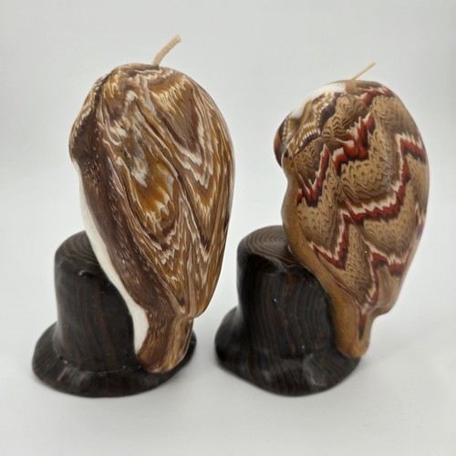 Vintage Owl Decorative Wax Candle Set San Francisco Candle Company Handmade USA - Picture 3 of 17