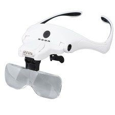 Rechargeable Headband Magnifier Hands Free Head Magnifying Glasses With 4 LED Li