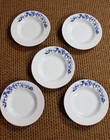 IKEA Vintage Promenad Set/5 Blue Floral 10” Rimmed Pasta Soup Bowls