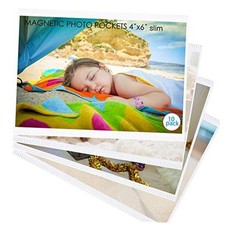10 Pack 4"x6" Premium Super Slim Magnetic Picture Pockets Frames 4 6 10pack