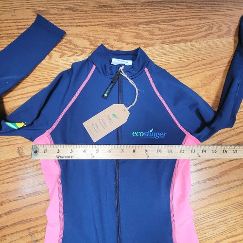 Ecostinger Full Body Girls Size 12 Sun Protective Swimsuit Navy Pink NWT - Picture 5 of 14