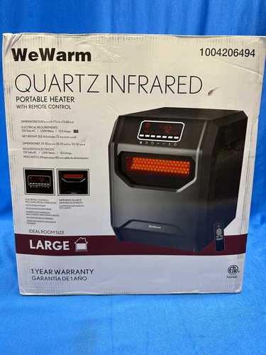 WeWarm 6 Element Quartz Infrared Electric Space Heater w/Remote Black New - Picture 2 of 10