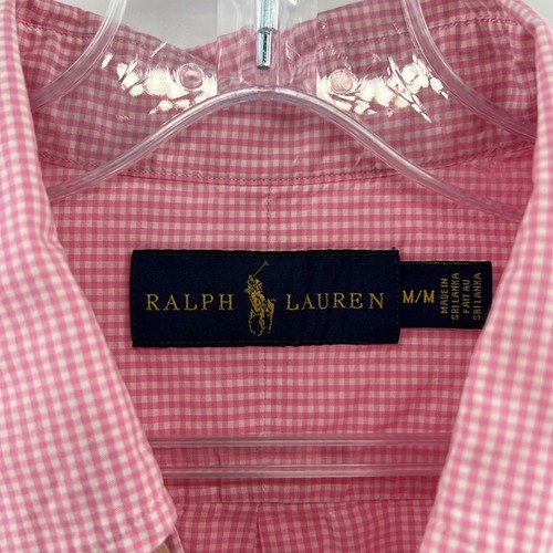 Ralph Lauren Men's Seersucker SS Button Down Shirt - Pink/White - Medium - Picture 3 of 4