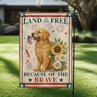 Patriotic Golden Retriever Dog Of Independence Day Flag Graden Flag