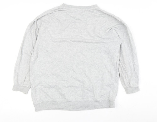 H&M Unisex Grey Cotton Peanuts Pullover Sweatshirt Size 8 - Picture 2 of 12