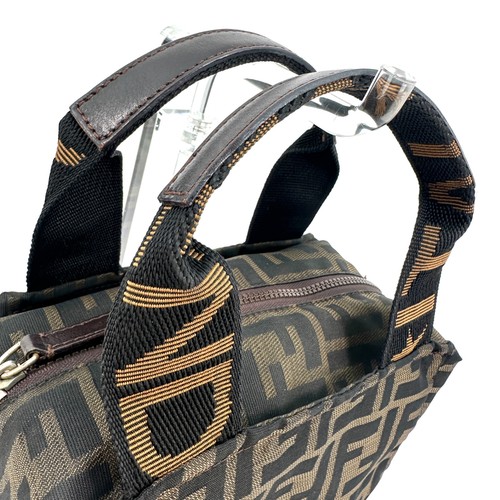 FENDI Zucca Mini Handtasche Beuteltasche Tasche braun Nylon Handtasche echt - Bild 12 von 19