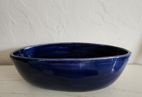 CERÁMICA GRANERO SAUSALITO 12" X 7" TAZÓN PARA SERVIR OVALADO azul zafiro  - Imagen 1 de 8