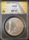 1888 (P) Morgan Silver Dollar - ANACS MS64  Basically A White Coin