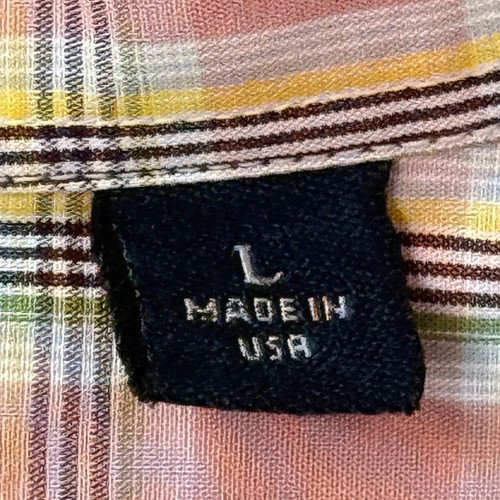 Burberry London kariertes Button Down Hemd rosa grün Langarm Herren Large - Bild 4 von 11