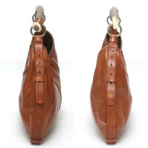 Yves Saint Laurent Mombasa Shoulder Bag Brown Leather Horn Handle Vintage YSL - Picture 4 of 20