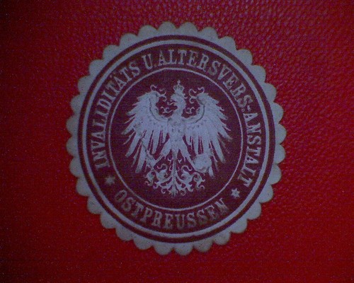 Siegelmarke Invalidität u. Altersversicherung Anstalt Ostpreussen