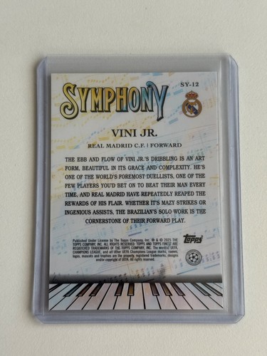 Vini Jr 2024-25 Topps Finest UEFA Club Competitions #SY-12 Symphony Orange/25 - Imagen 4 de 4