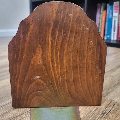 Vintage Carved Wood Bookends Butterfly Frog Floral Nature Decor 8" Taiwan Pair - Picture 12 of 22