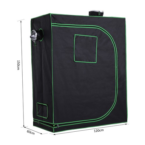 Outsunny Mylar Hydroponic Grow Tent w/ Floor Tray for Indoor Plant 120x60x150cm - Picture 3 of 11