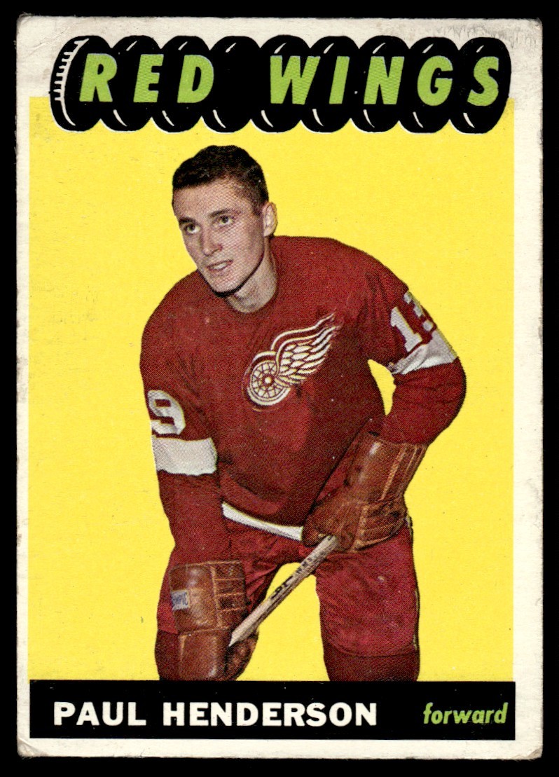1965-66 Topps Set Break VG-EX Tape Paul Henderson RC Detroit Red Wings #51