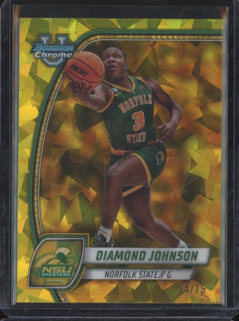 2024-25 Bowman U Chrome Sapphire DIAMOND JOHNSON #86 Yellow Refractor /75 JA769